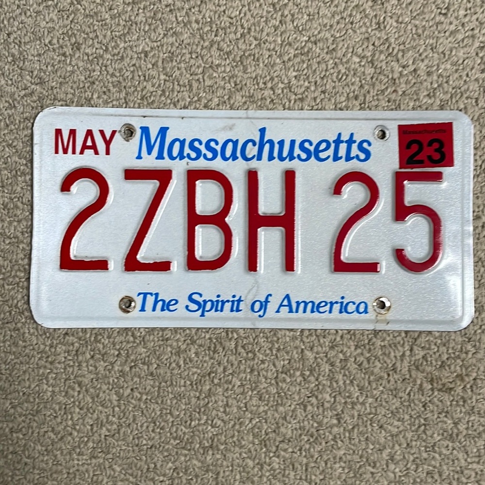Massachusetts state license plate